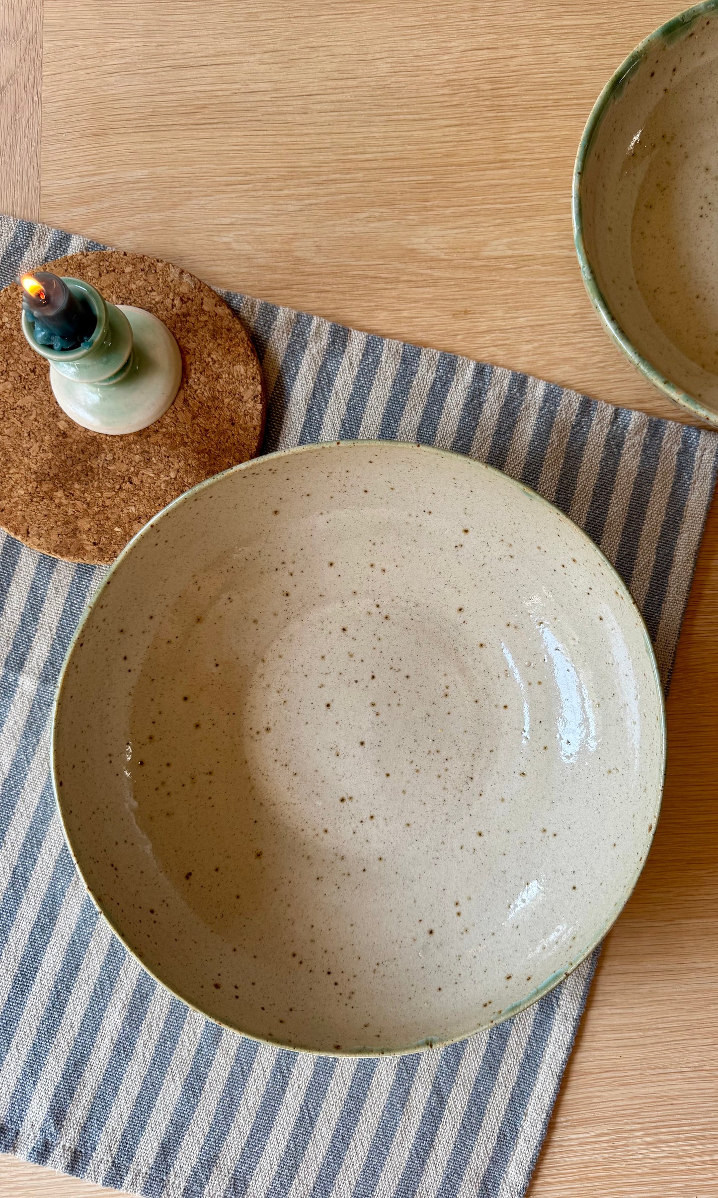 Feasting Bowl Flecked Celadon Green