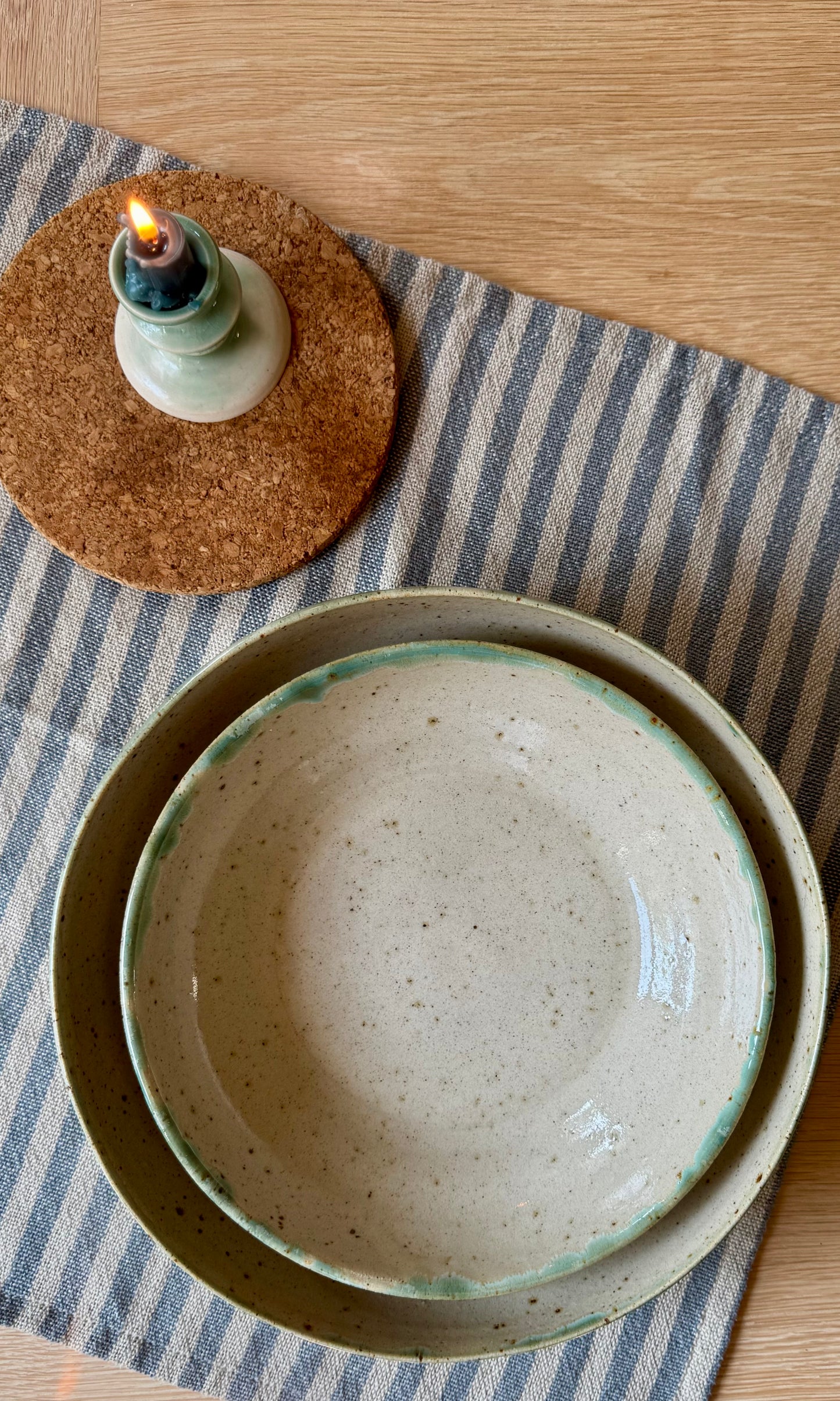 Feasting Bowl Flecked Celadon Green
