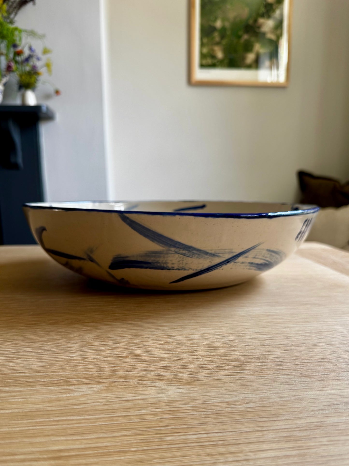 Custom Blue Swoosh XL Feasting Bowl - SC