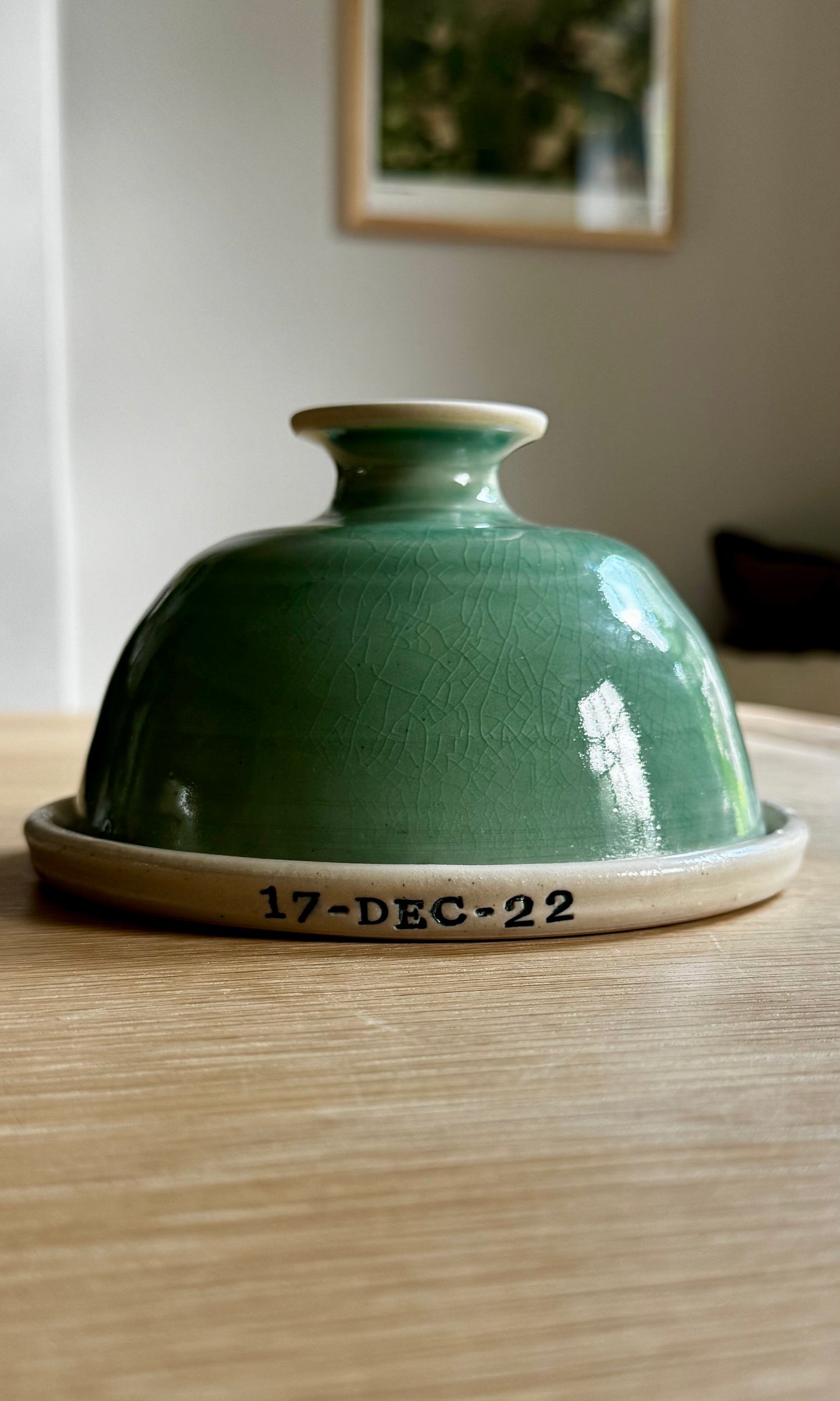 Custom Butter Dish – Egypt Blue Glaze JE