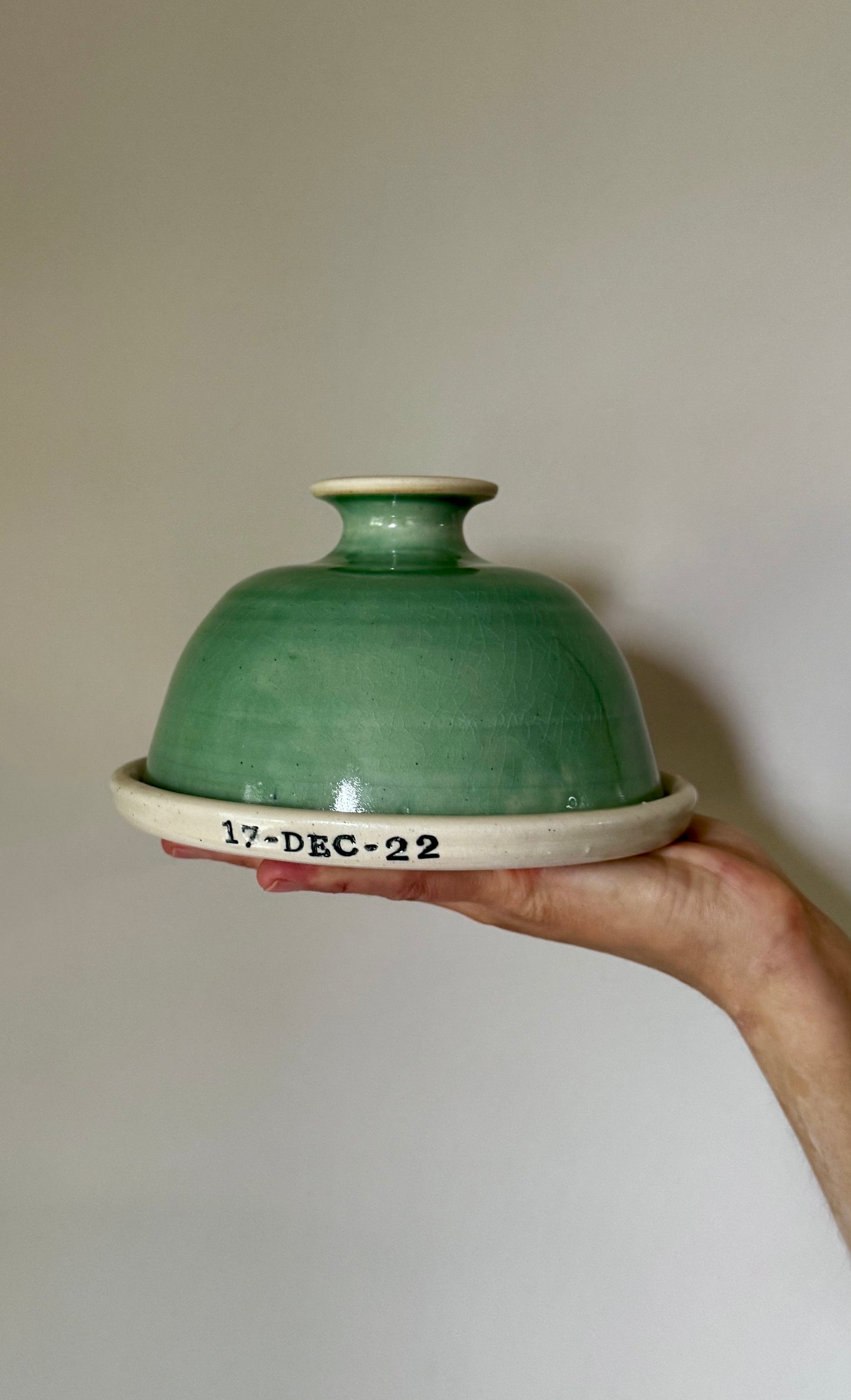 Custom Butter Dish – Egypt Blue Glaze JE