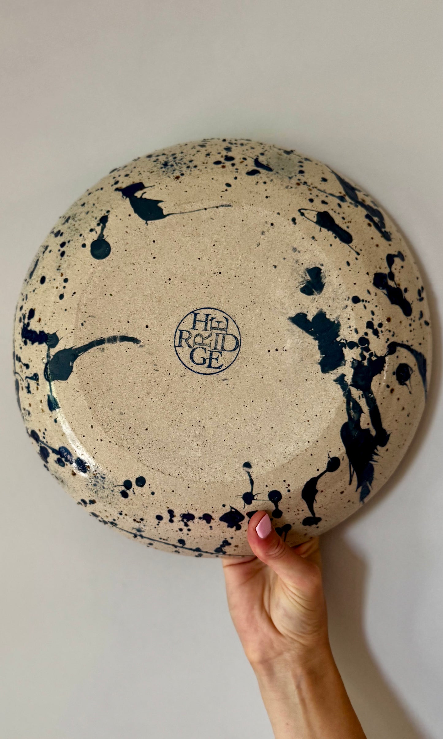 Feasting Bowl Blue Splatter on Speckle Clay