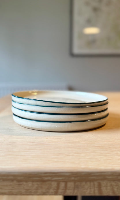 Green Banded Side Plate Set - S Lambe
