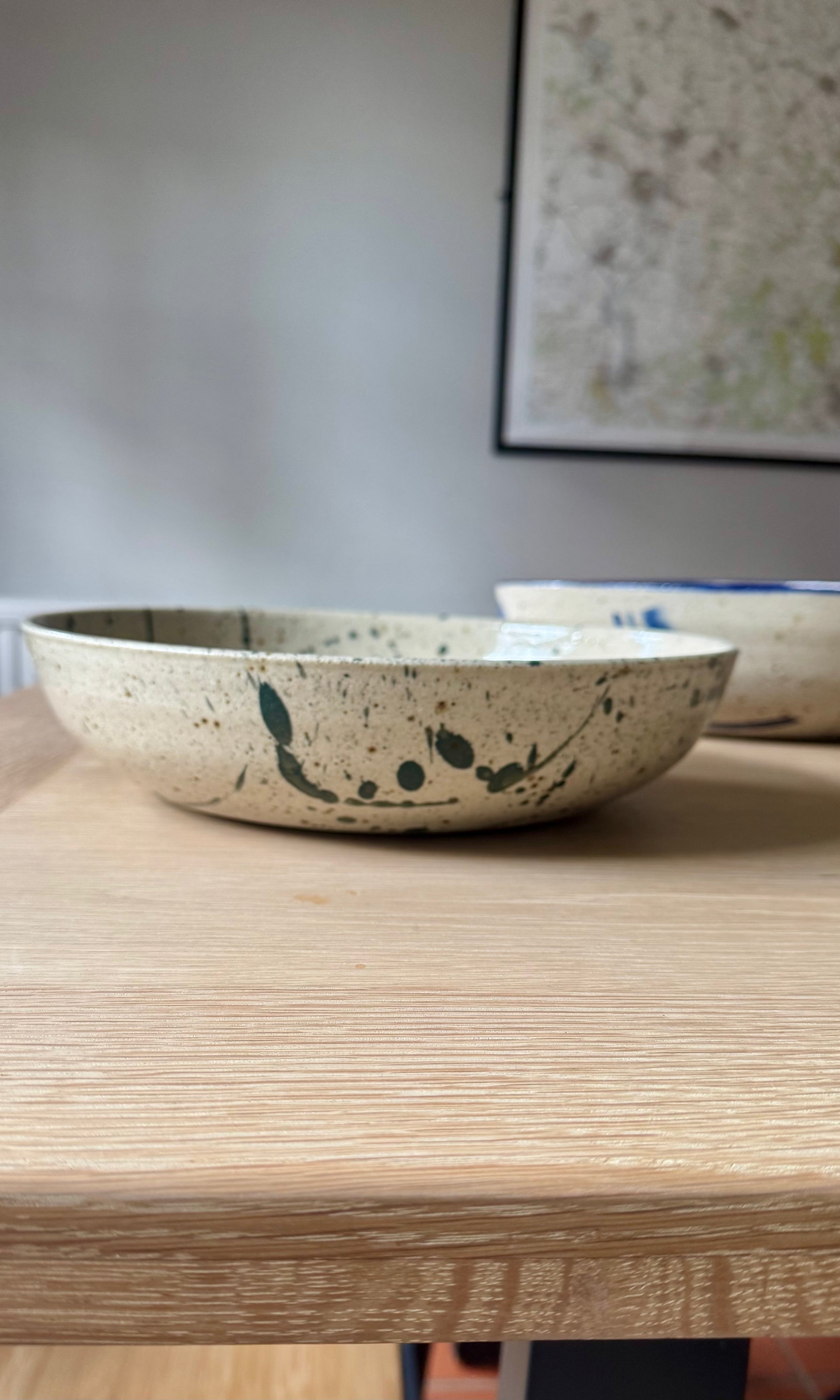 Handmade Ceramic Feasting Grey Green Swoosh | Herridge Pottery