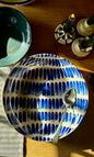 Handmade ceramic extra large feasting bowl with blue splodges by Herridge Pottery - table 