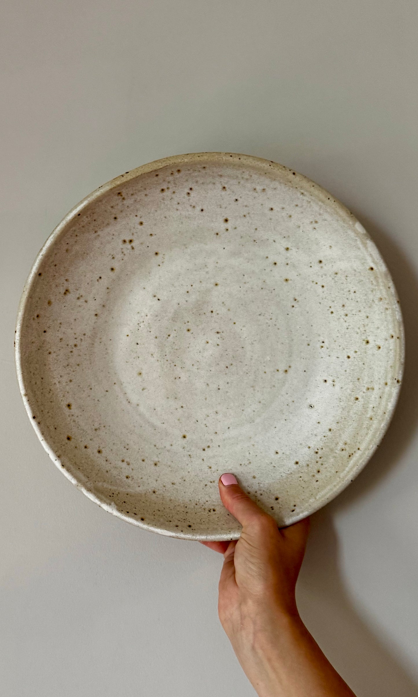 Handmade ceramic feasting bowl oatmeal | Herridge Pottery top