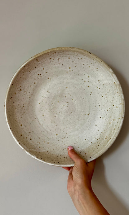 Handmade ceramic feasting bowl oatmeal | Herridge Pottery top