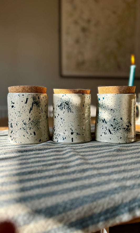 Handmade ceramic mallard splatter caddies from Herridge pottery