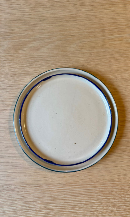 Green Banded Side Plate Set - S Lambe