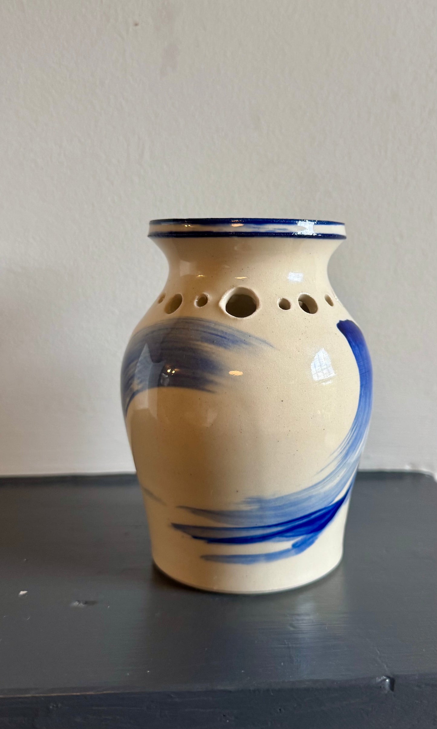 Custom Blue Swoosh Foraging Vase