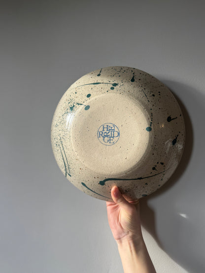 Feasting Bowl Pair - Green Splatter on Speckle Clay