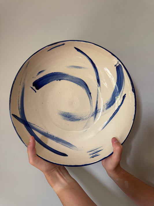 Custom Blue Swoosh XL Feasting Bowl - SC