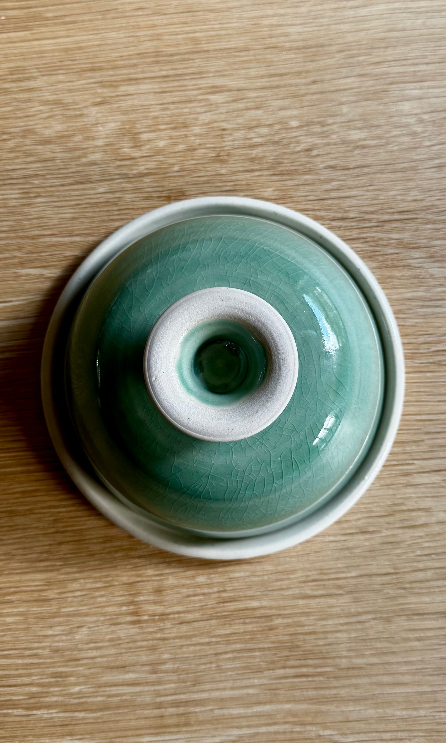 Custom Butter Dish – Egypt Blue Glaze JE