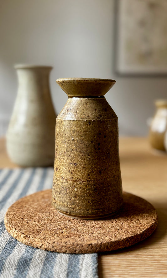 Amber Flecked Angular Vase
