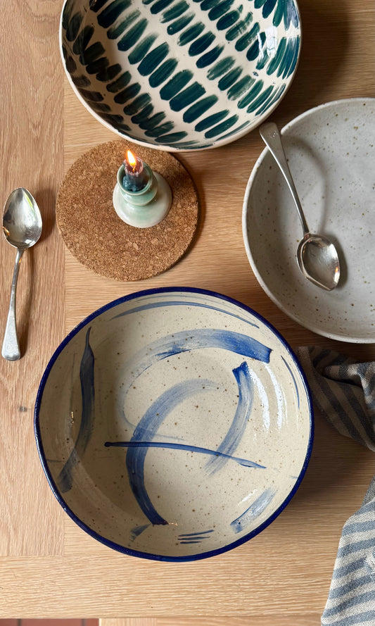Extra Large Feasting Bowl Blue Swoosh