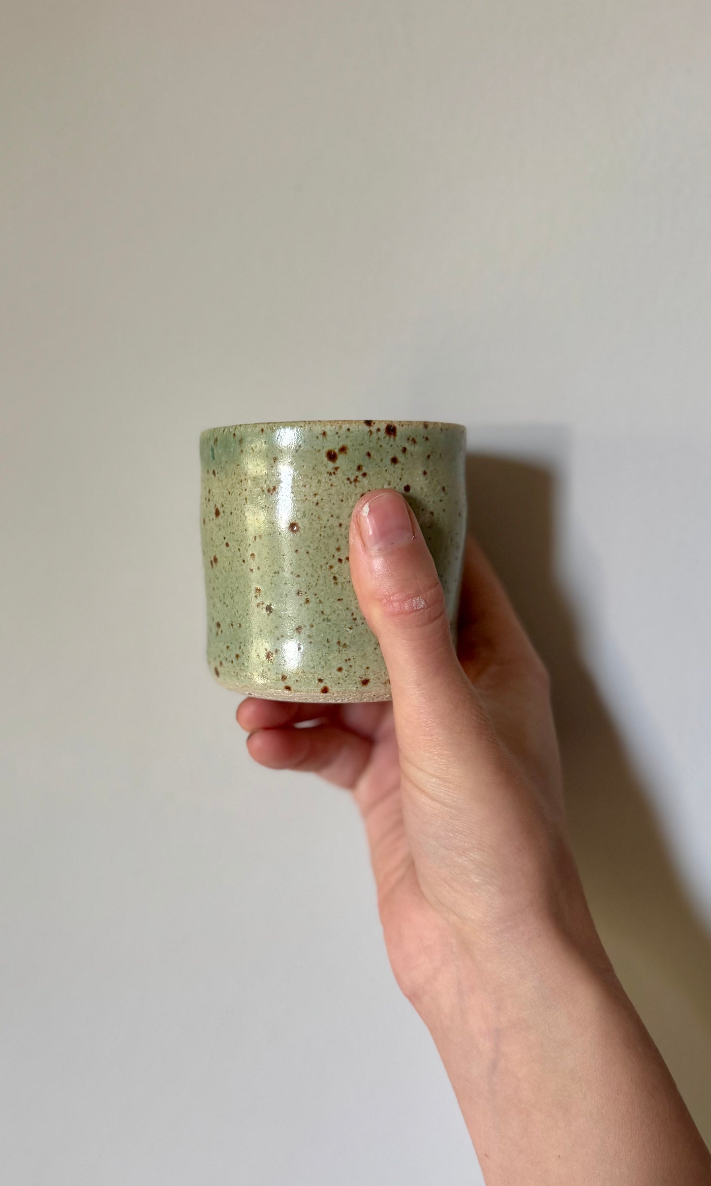 Dimple Coffee Flecked Celadon Green