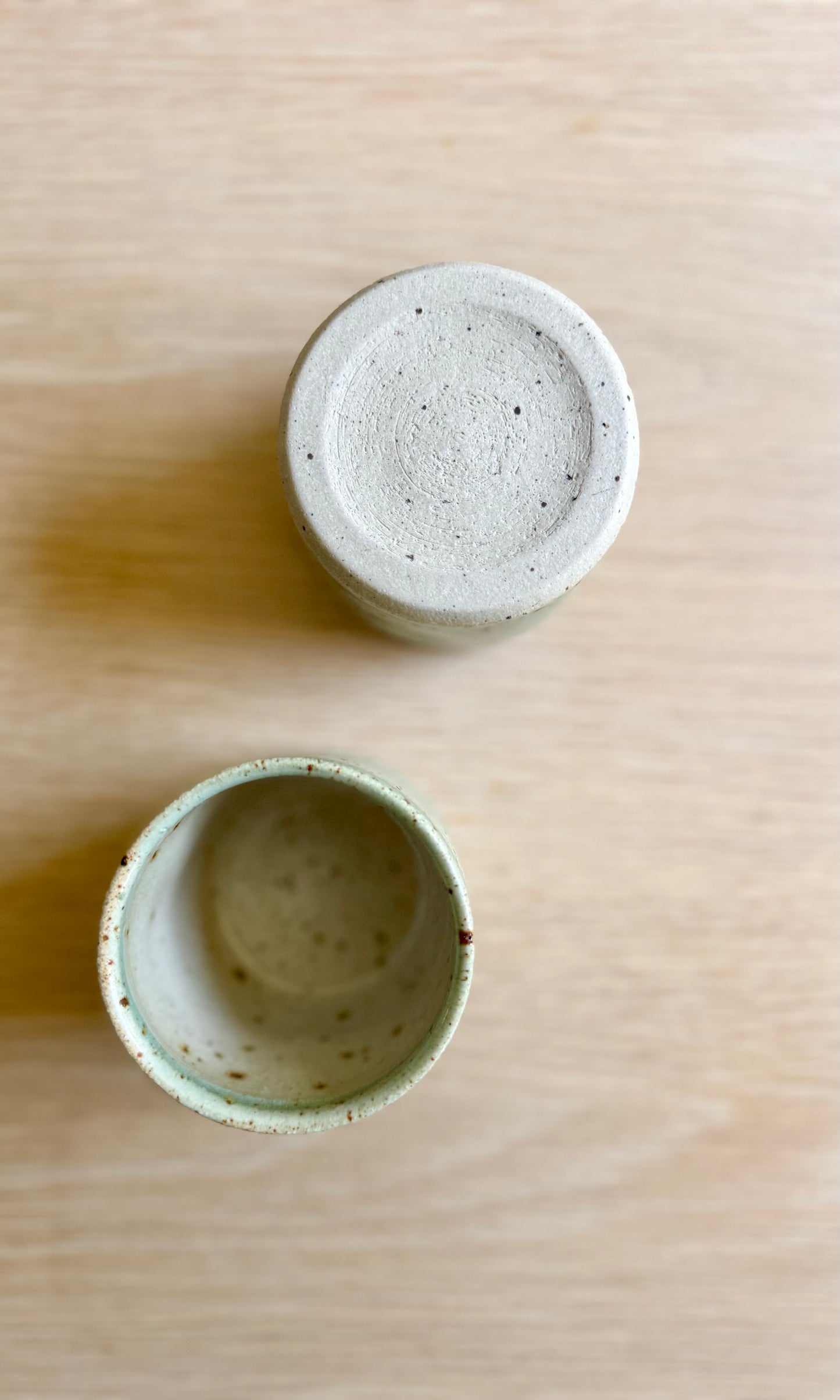 Dimple Coffee Flecked Celadon Green