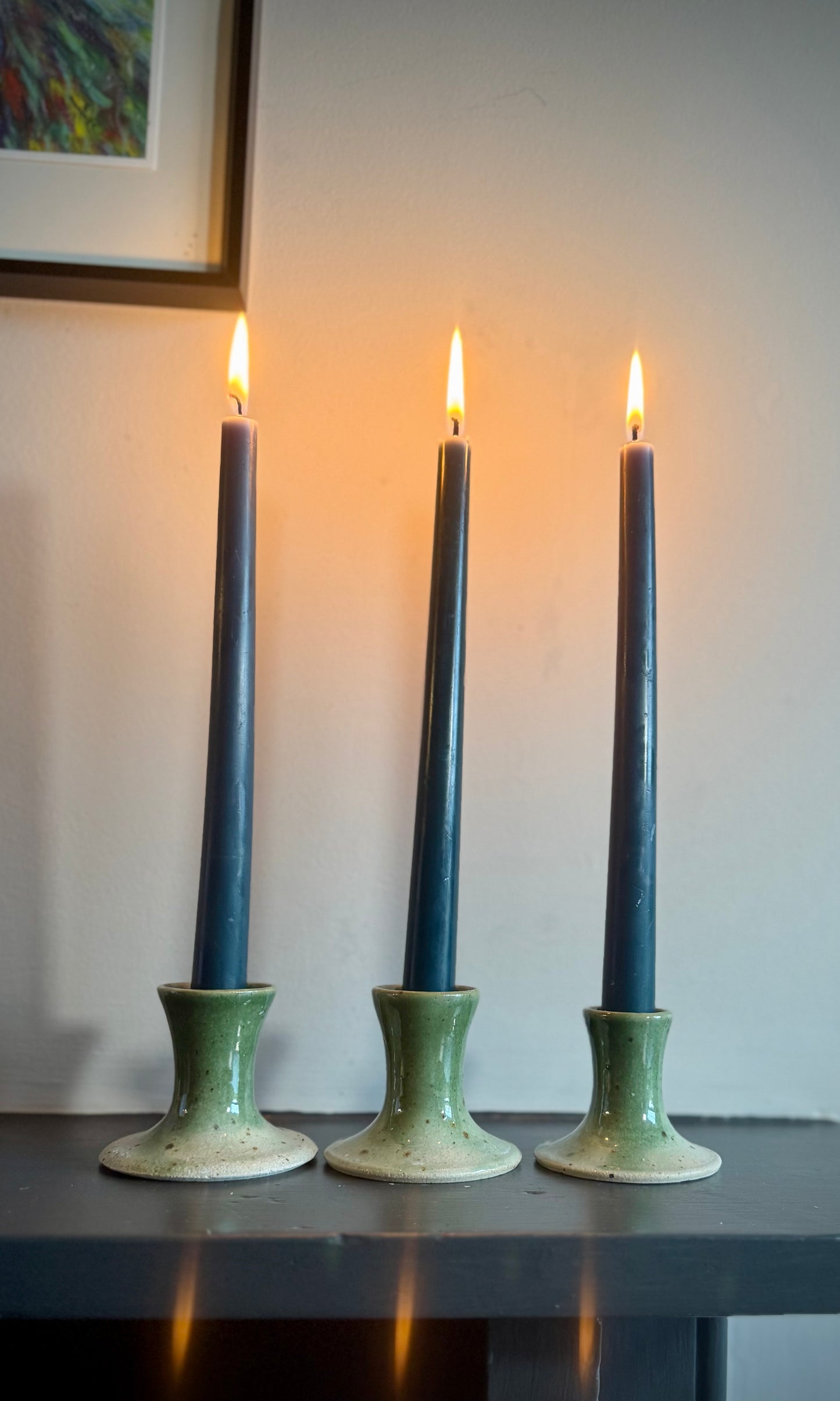 Bottle Green Candle Stick Holders