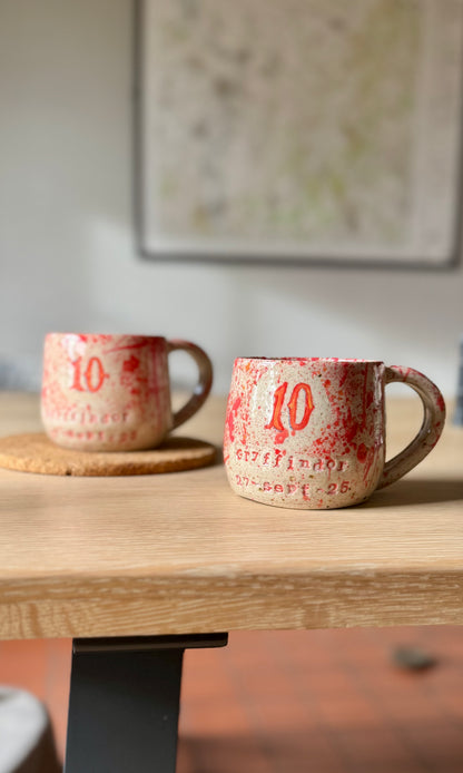 Pair Handmade Custom Dated Mugs - KNE