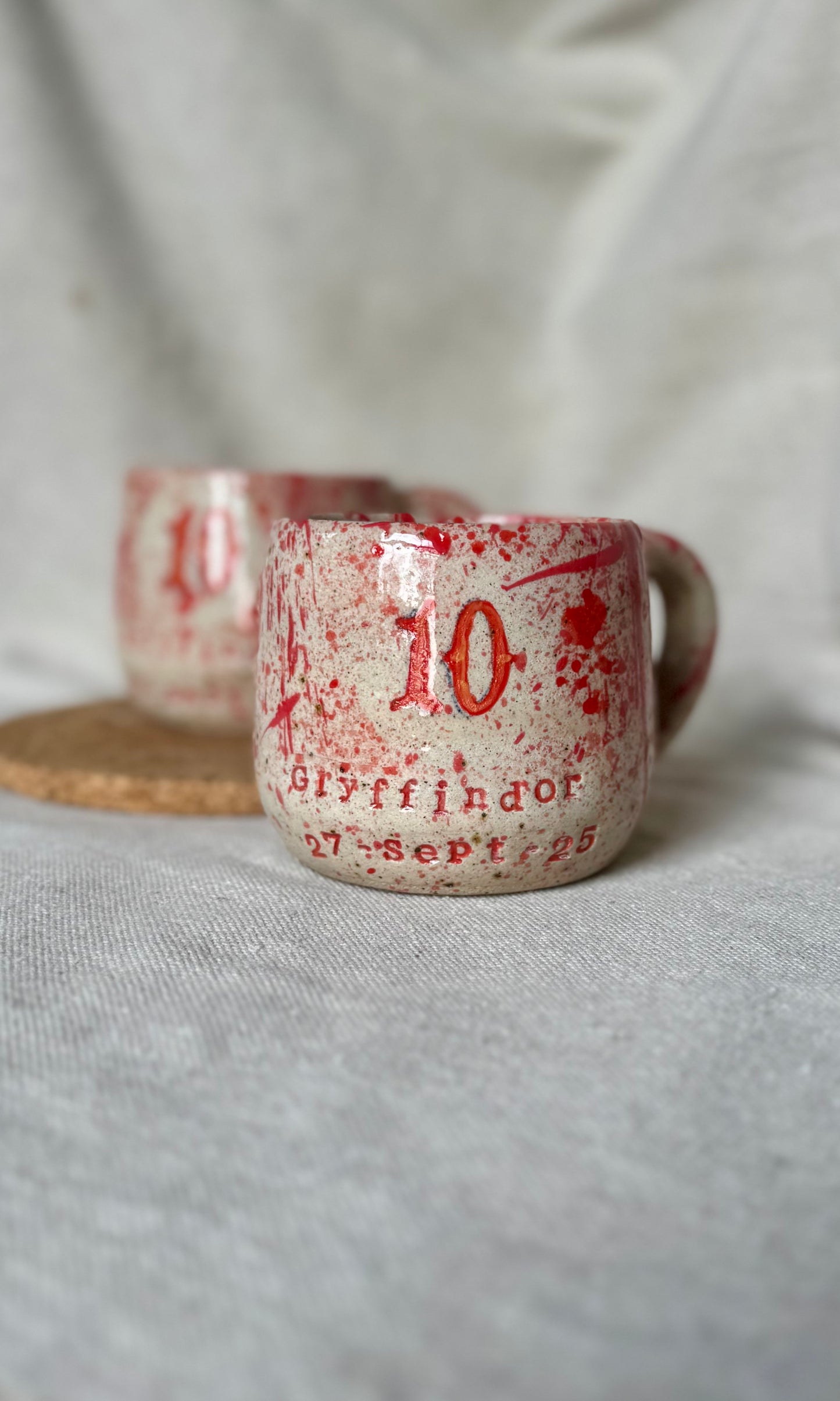 Pair Handmade Custom Dated Mugs - KNE
