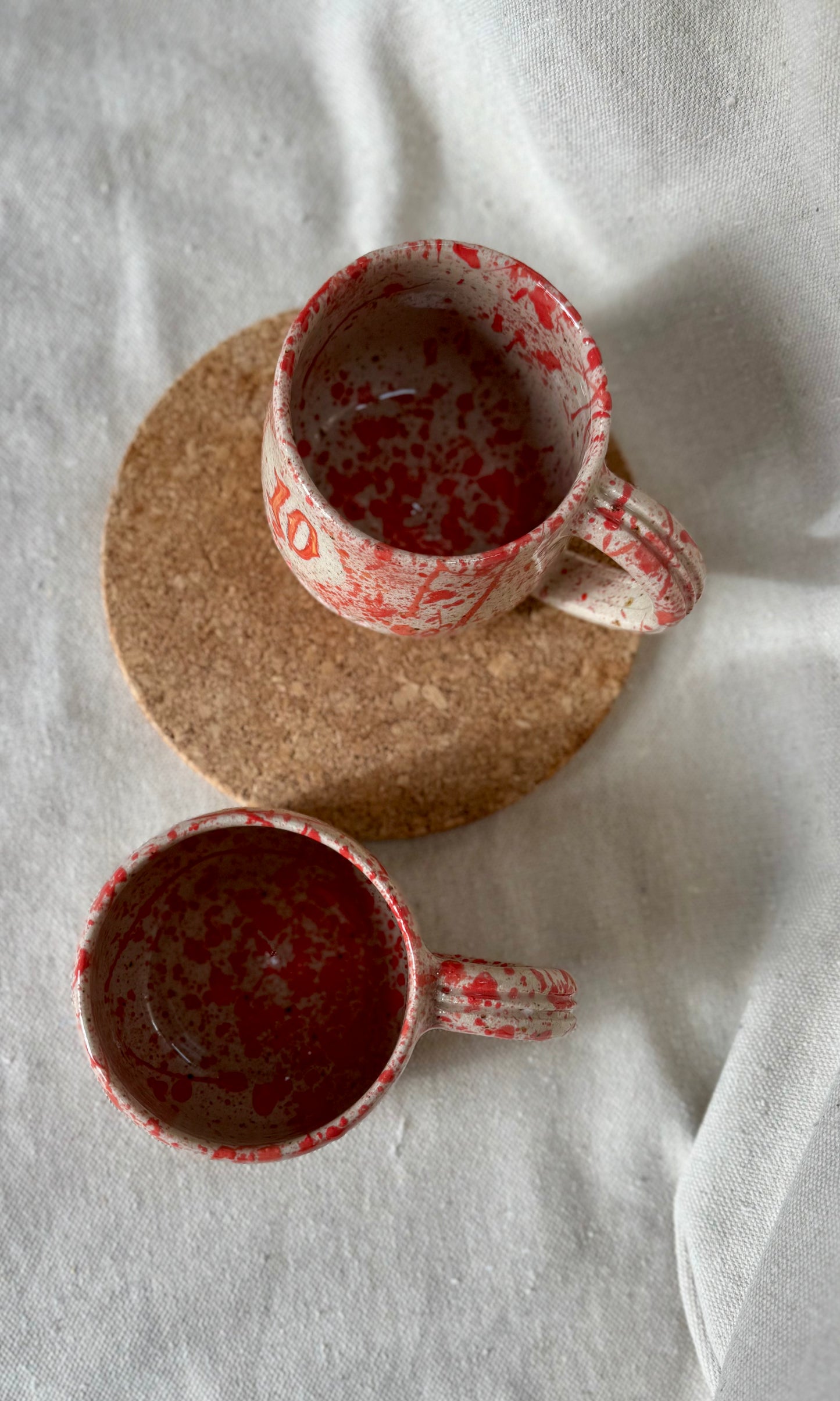 Pair Handmade Custom Dated Mugs - KNE