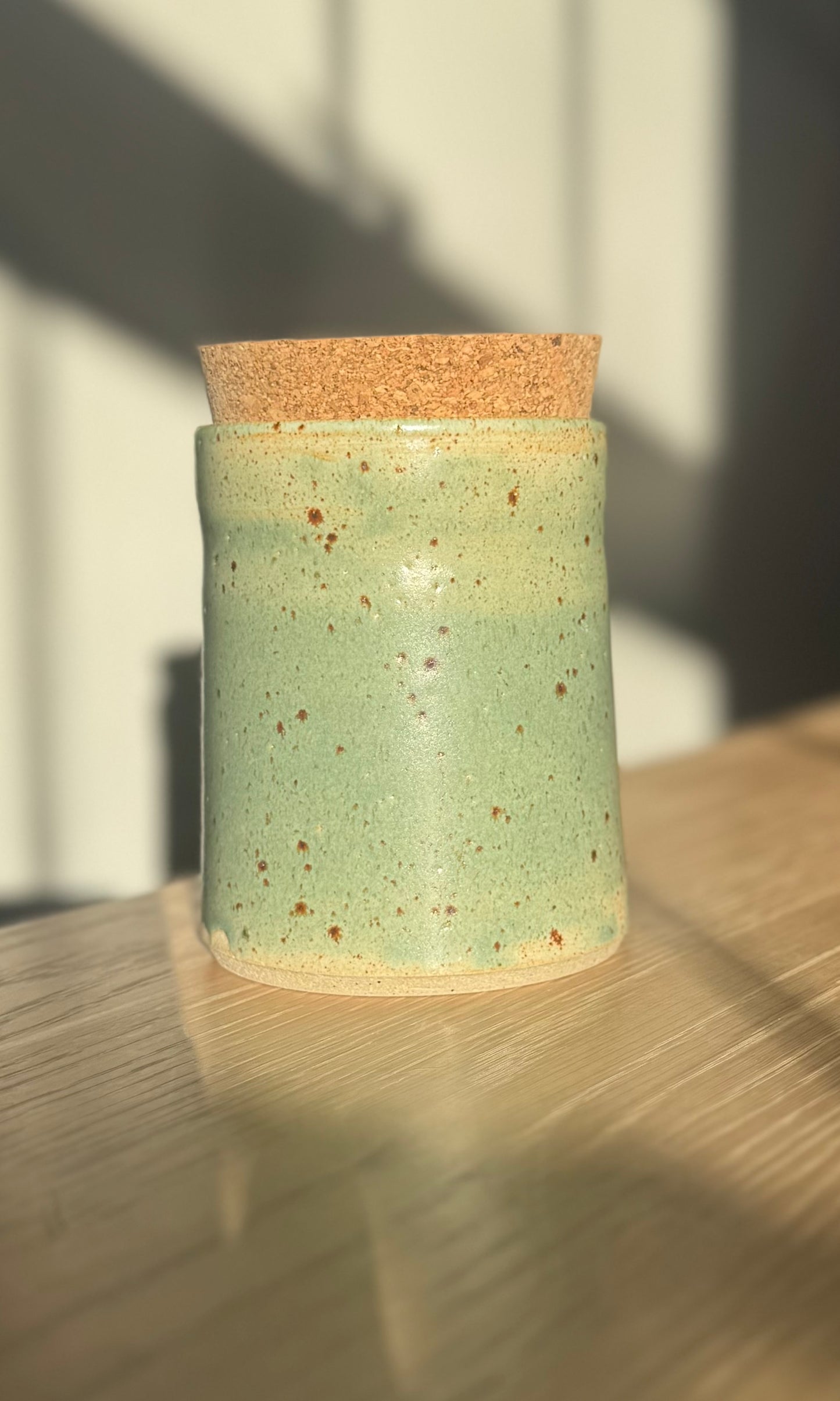 Storage Caddy Celadon Green and Flecked