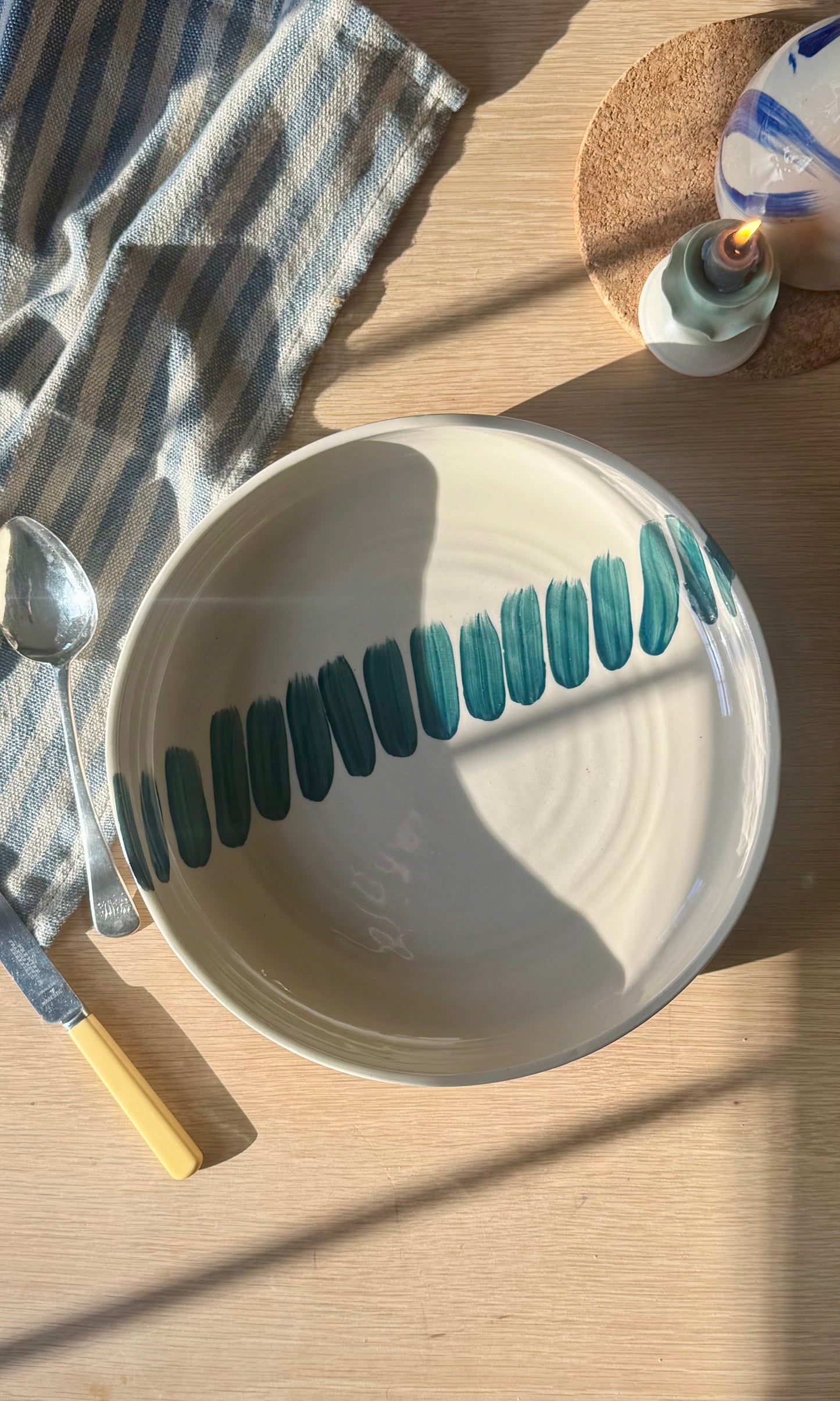 Extra Large Feasting Bowl Green Splodge