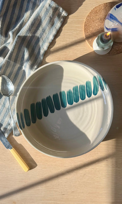 Extra Large Feasting Bowl Green Splodge
