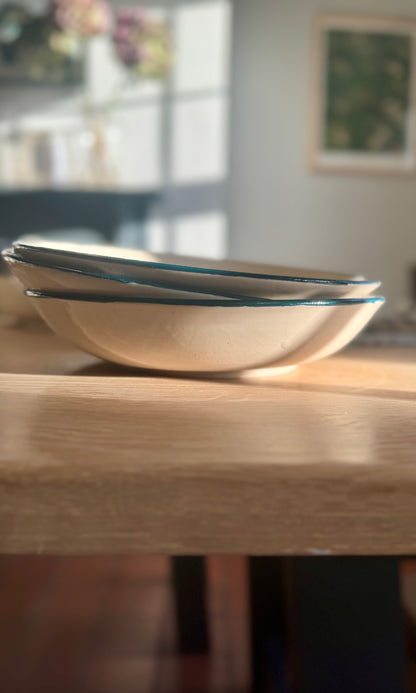 Green Banded Medium Feasting Bowl