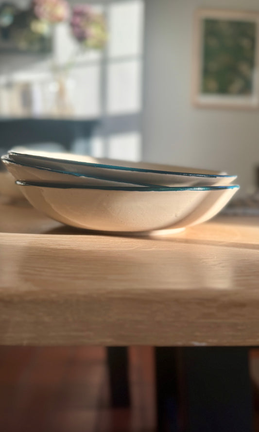 Green Banded Medium Feasting Bowl