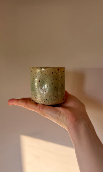 Dimple Coffee Flecked Celadon Green