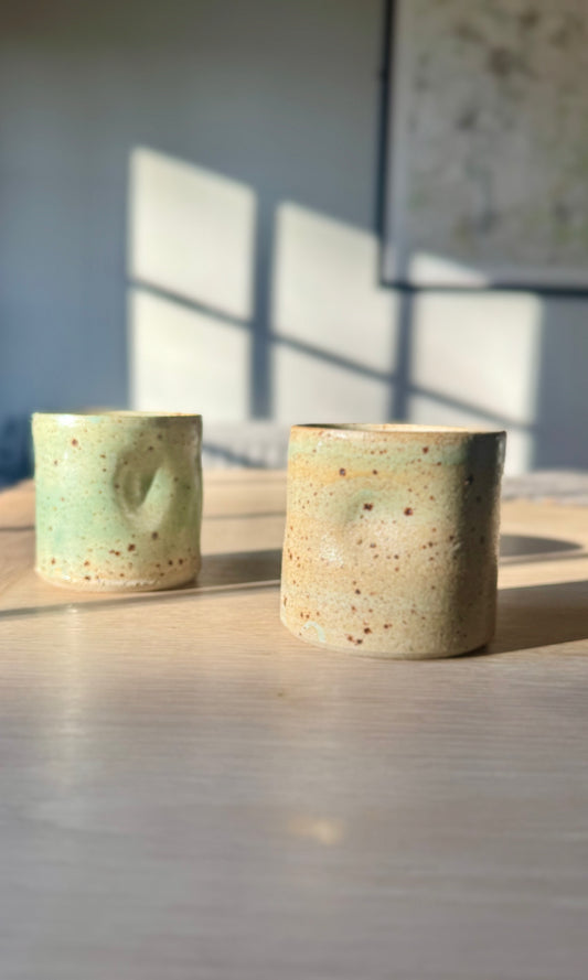 Dimple Coffee Flecked Celadon Green