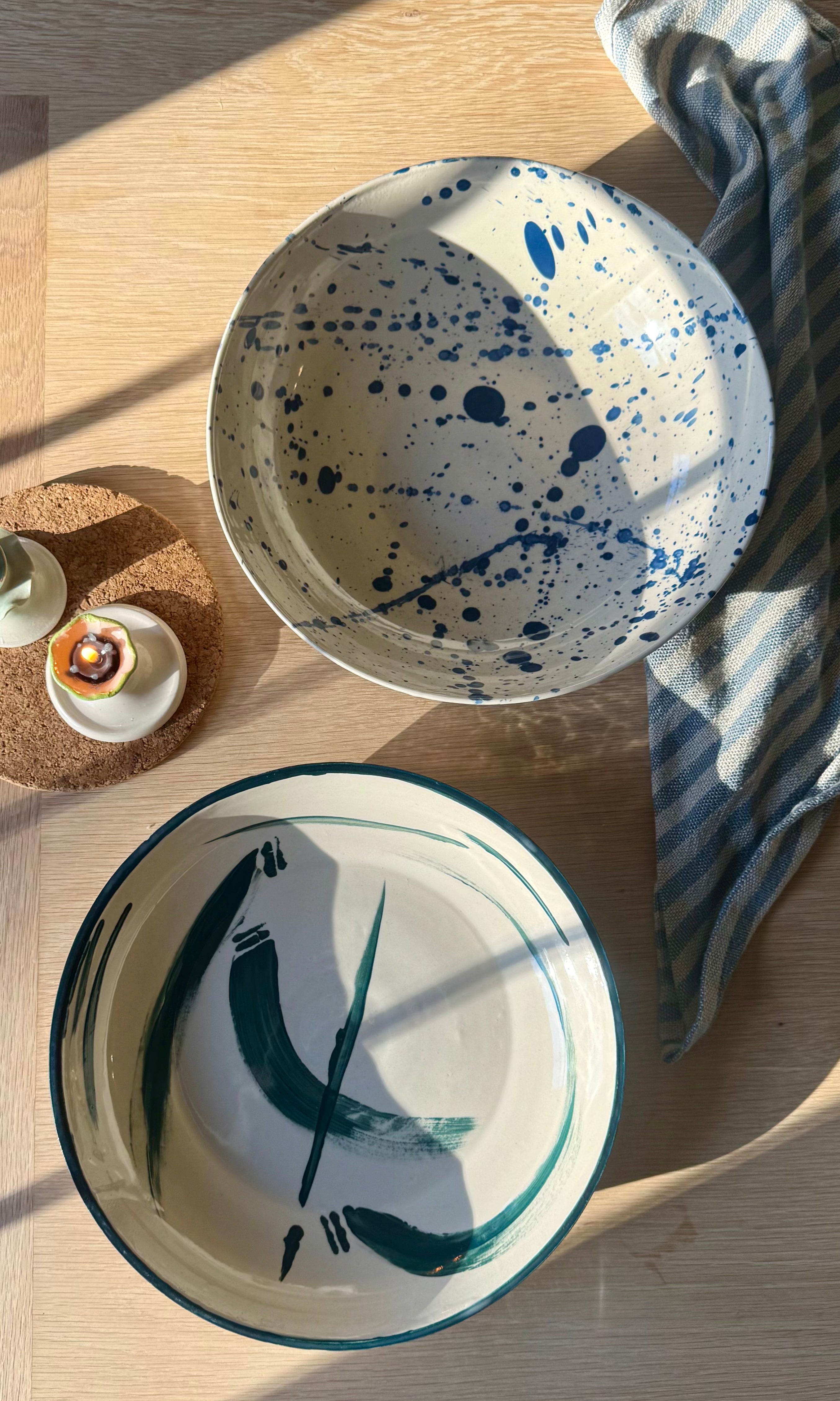 Handmade Blue Splatter Ceramic Feasting Bowl | Herridge Pottery