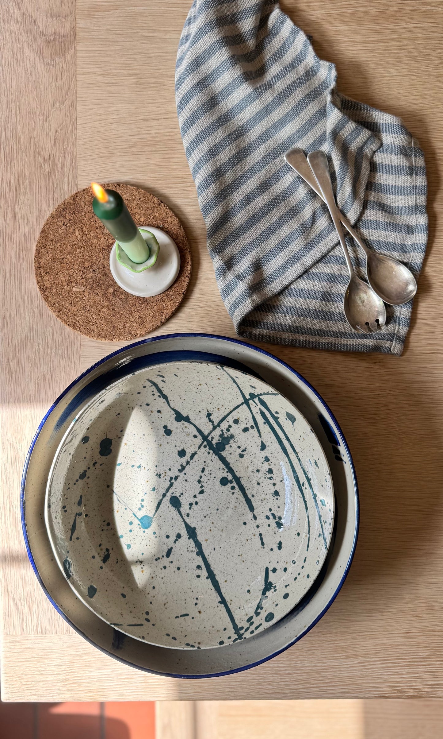 Feasting Bowl Green Splatter