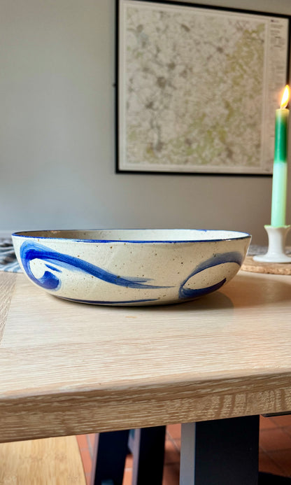 Blue Swoosh Feasting Bowl - Cathryn King